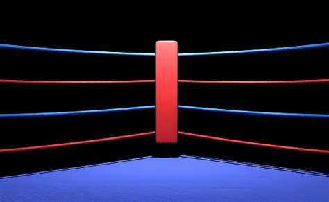 Boxing Ring Red Corner In Dark Background Stock Photo Download Image