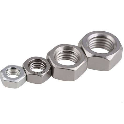 Din934 Stainless Steel Hex Nuts 304 316 Hexagon Nuts With Metric Coarse And Fine Pitch Thread