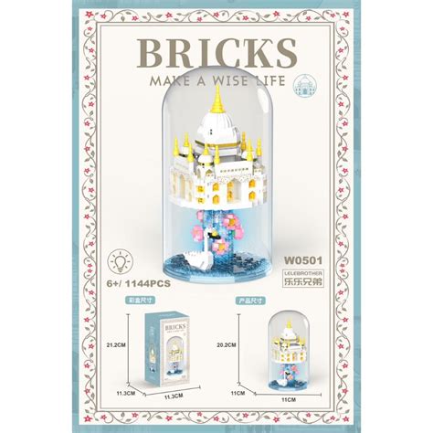 Taj Mahal Castle Architectural Model Puzzle Assembling Micro Particle