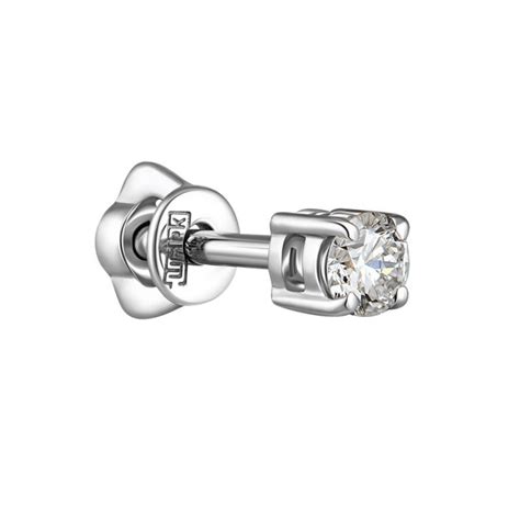 Моносерьга с выращенным бриллиантом 0.137 ct