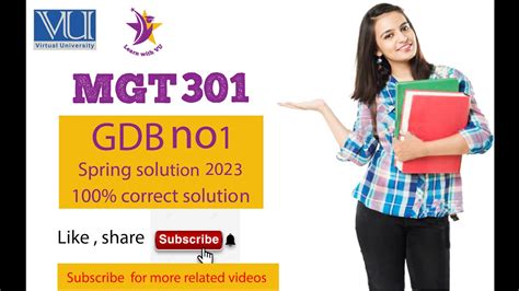 Mgt Gdb Spring Learn With Vu Correct Solution Youtube