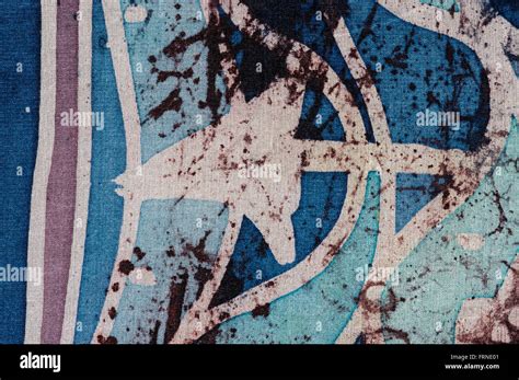 Waves And Arrows Hot Batik Background Texture Handmade On Silk Abstract Surrealism Art Stock