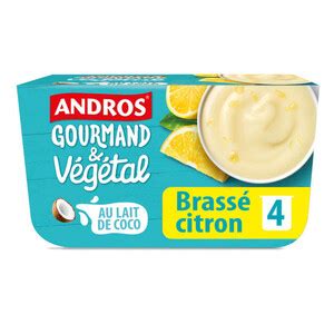 Andros végétale au lait de coco Citron 4x100g Monoprix Courses en