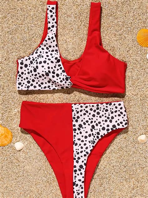 Twisted Centre Core High Waist Tummy Control Bikini Sets Two Color