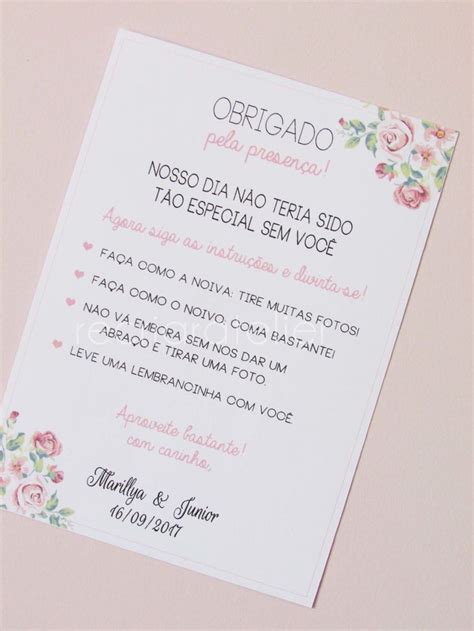 Cart O De Boas Vindas Cart O De Agradecimento Casamento Plaquinhas