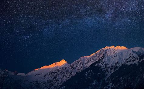 Night Sky Galaxy Stars Over Mountain Hd Wallpaper Pxfuel