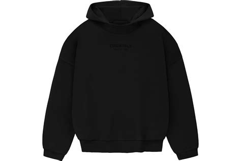 Fear Of God Essentials Hoodie Jet Black Mens Fw23 Us