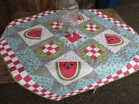 Watermelon Quilted Table Runner For Summer Tablecloth Large