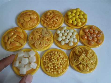 Miniature Indian Sweets And Savories Made With Air Dry Clay