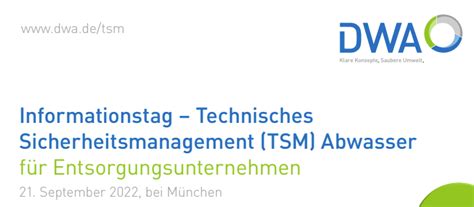 DWA On Twitter Kostenloser TSM Infotag Abwasser Am 21 September In