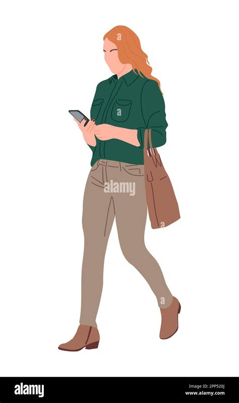 Business Woman Walking Side View Vector On White Stock Vector Image