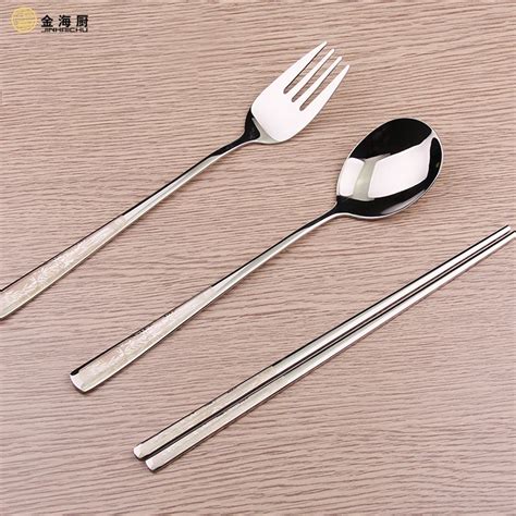 Stainless Steel Flatware Set Chopsticks Fork Spoon Chop Sticks Korean