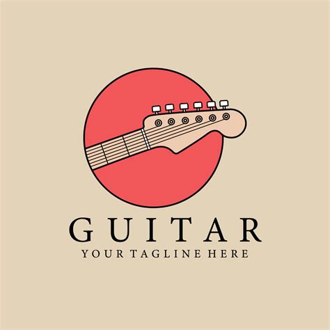 Guitar Vintage Logo Icon And Symbol Vector Illustration Design