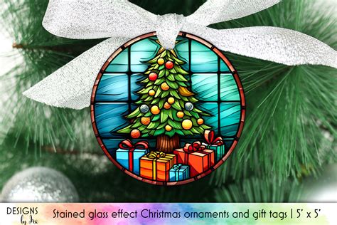 Christmas Tree Stained Glass Ornament Graphic By Designs By Ira · Creative Fabrica