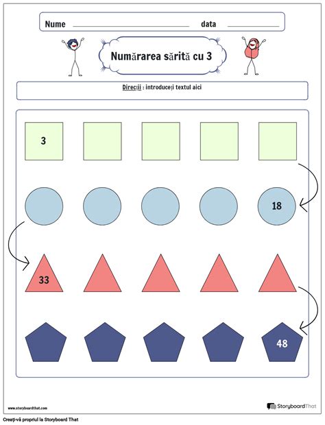 Sari I Num Rarea Foaia De Lucru Cu Forme Storyboard