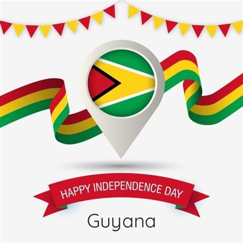 Independence Day Flag Vector Hd PNG Images, Guyana Independence Day With Stylized Country Flag ...