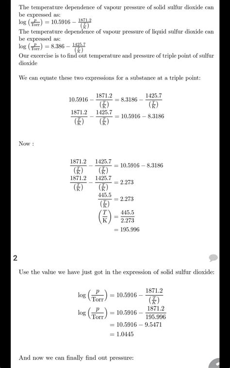 Sulfur The Temperature Dependence Of The Vapour Pressure Of Soird U