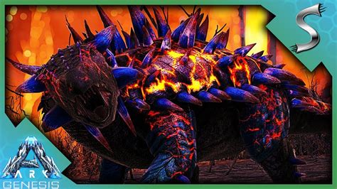 Taming The New Volcanic Ankylo Ark Genesis Dlc Gameplay E Youtube