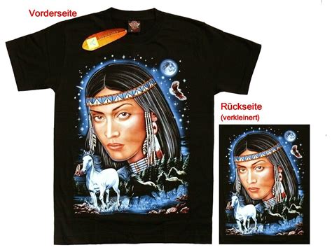 Reiter T Shirt Indianerin Pferde Gr S M L Xl Native Indianer Western