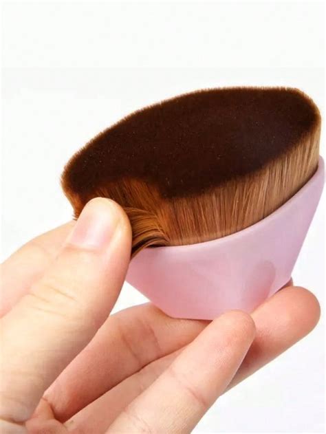 Brocha Kabuki Plana Para Maquillaje Base Corrector Polvo Moda De