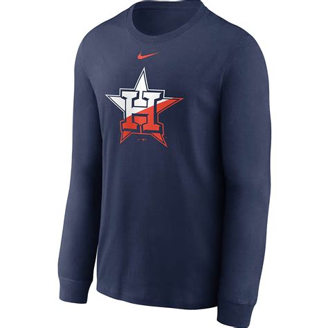 Nike Mens Houston Astros Angle Logo Long Sleeve T Shirt Academy