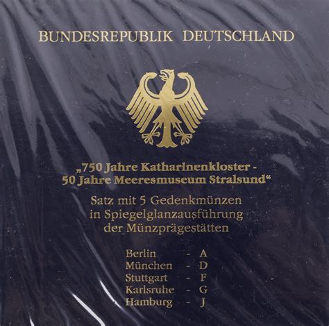 Bundesrepublik Deutschland 5 X 10 DM Katarinenkloster Meeresmuseum