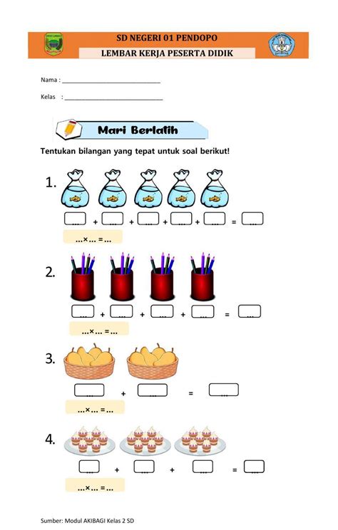 Materi Perkalian Kelas 2 Sd Tema 2 Where