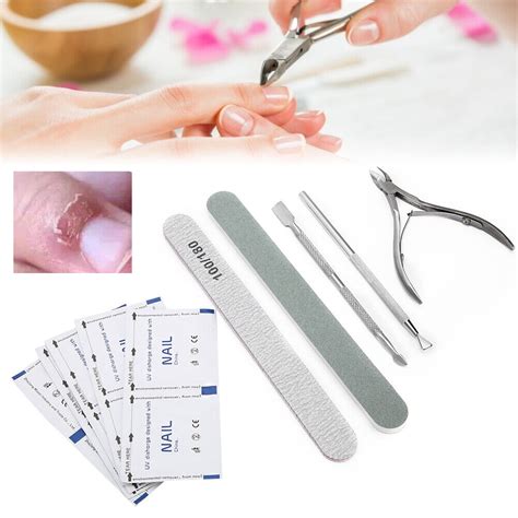 Nail File Cuticle Nippers Steel Pusher Nail Polish Removal Planing Tool