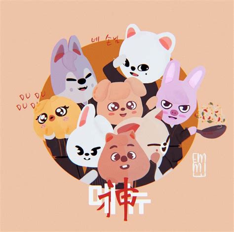 Рисунки Stray Kids с животными ФОТО