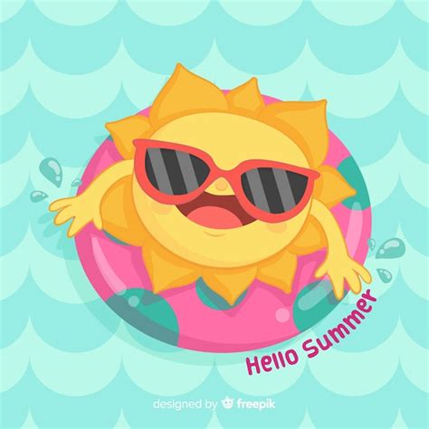 Free Vector Hand Drawn Hello Summer Background