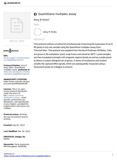 Pdf Quantigene Multiplex Assay V