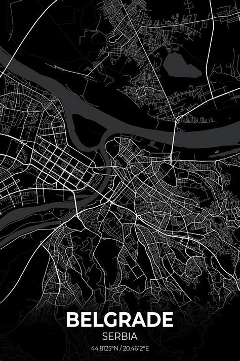 Belgrade Serbia City Map Digital Art By Artgenik Official Fine Art