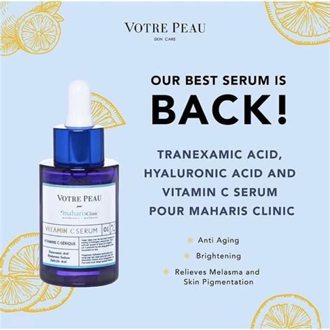 NEW Votre Peau Vitamin C Serum Pour Maharis Clinic With Tranexamic