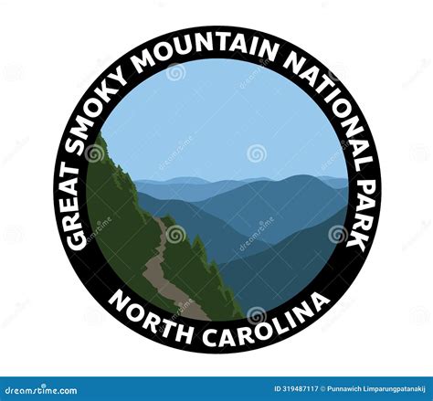 Great Smoky Mountain National Park Vector Logo Stock Vector