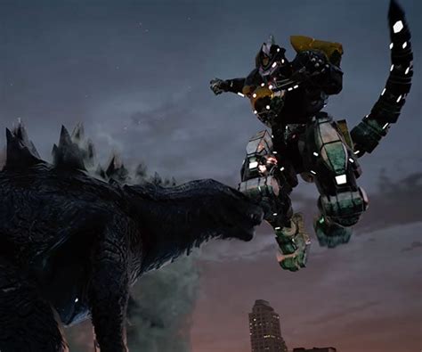 Godzilla Battles The Green Power Ranger S Dragonzord In Latest Super