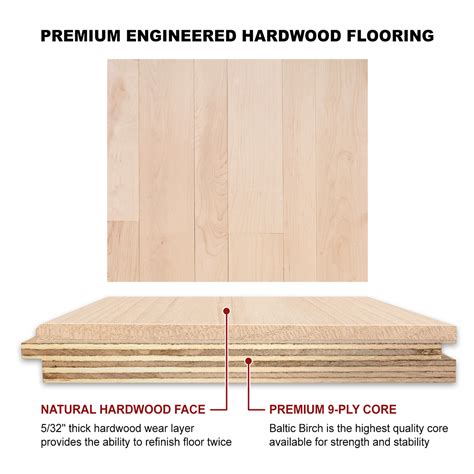 Hard Maple Engineered Flooring 58 X 3 And 5 Select Grade