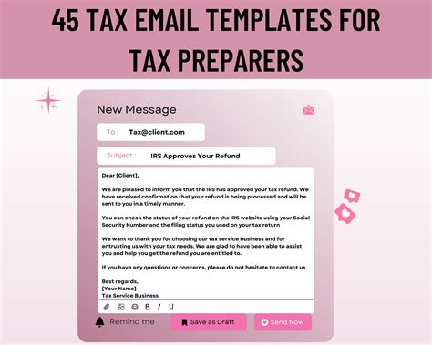 Tax Preparation Email Templates Tax Preparer Bundle Email