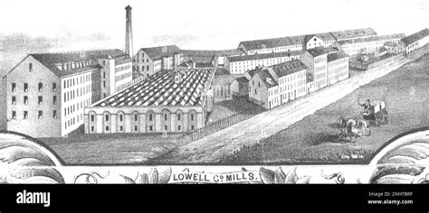 Detail From Map Showing Lowell Mills In The 1850s Stock Photo Alamy