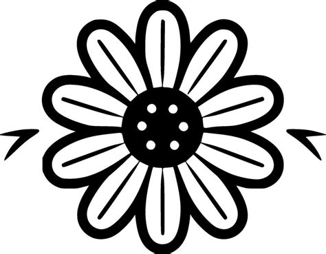 Daisy Black And White Isolated Icon Vector Illustration