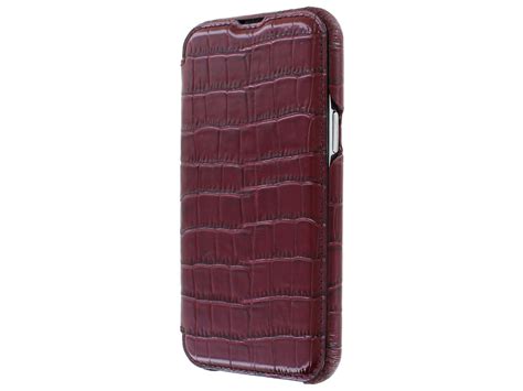 Graffi Oyster Croco Rood Leer IPhone 13 Pro Max Hoesje