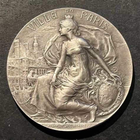 MÉDAILLE ART NOUVEAU 1 argent Femme Hotel de ville Paris 1912