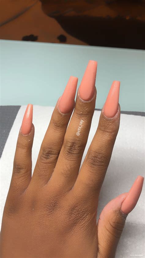 Nude Coffin Nails Peach Nude Long Pinched Coffin Paintobsessed Glam Peach Acrylic Nails