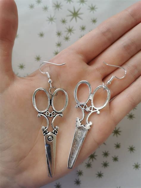 Scissor Earrings Large Steampunk Earrings Hairdresser Etsy