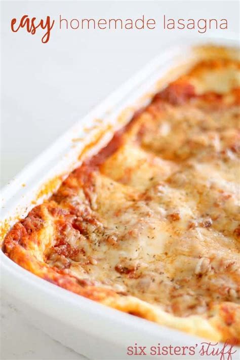 Easy Homemade Lasagna Recipe Six Sisters Stuff