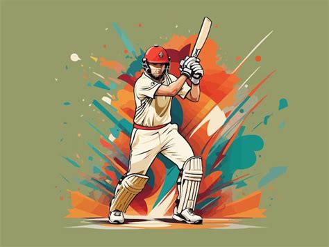 Premium Vector Cricket Player Illustration