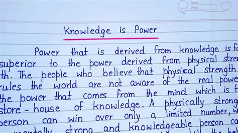 Essay On Knowledge Is Power In English Paragraph On Knowledge Is