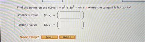 Solved Find The Points On The Curve Y X3 3x2 9x 4