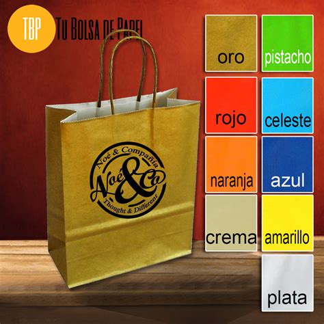 Bolsas de papel personalizadas en kraf con el asa plana y envío gratis