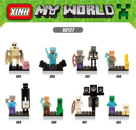 Jual Mf X0127 Minifig Minecraft Xh355 Xh362 Steve Alex Zombie Cek