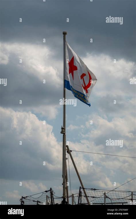 Old Naval flag of the USSR, Russian navy day concept Stock Photo - Alamy